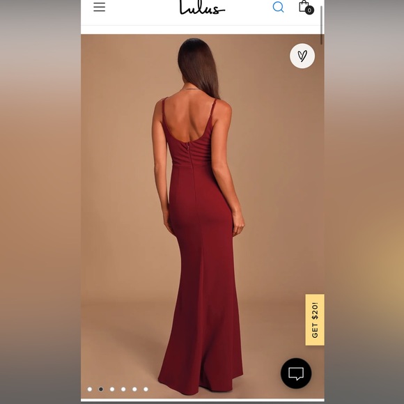 NWT Lulus Infinite Glory Wine Red Maxi Dress sz Medium - Picture 3 of 6